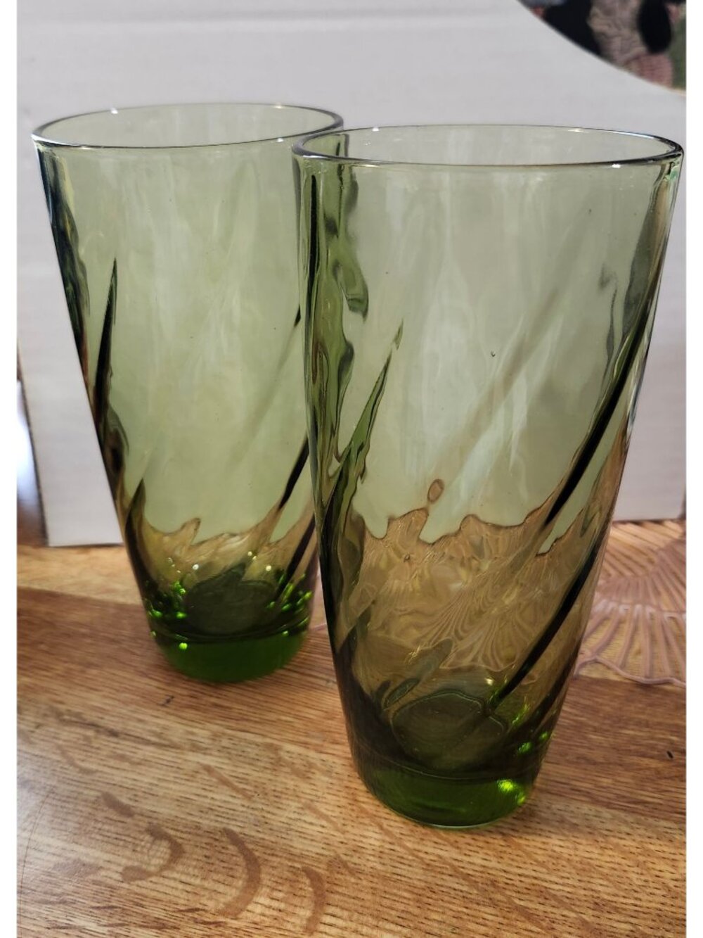 Optic Drinking Glasses Avocado Green Tall Tumblers